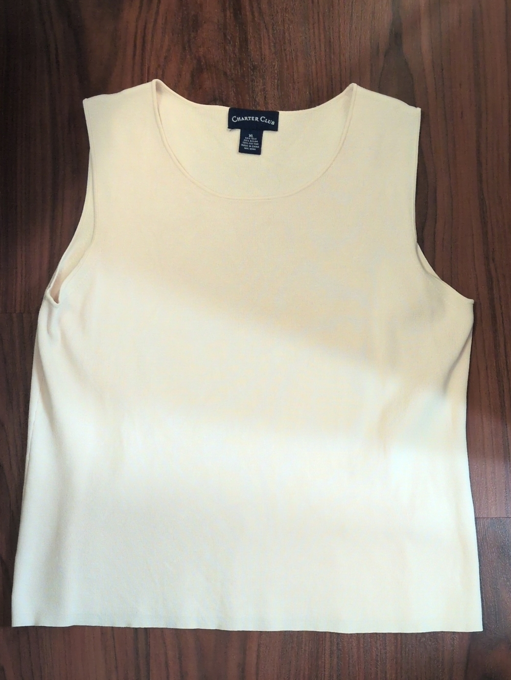 Charter Club Light Cream Sleeveless Scoop Neck Tank